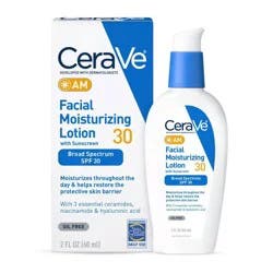 CeraVe Face Moisturizer with Sunscreen, AM Facial Moisturizing Lotion for Normal to Dry Skin - SPF 30 - 2 fl oz