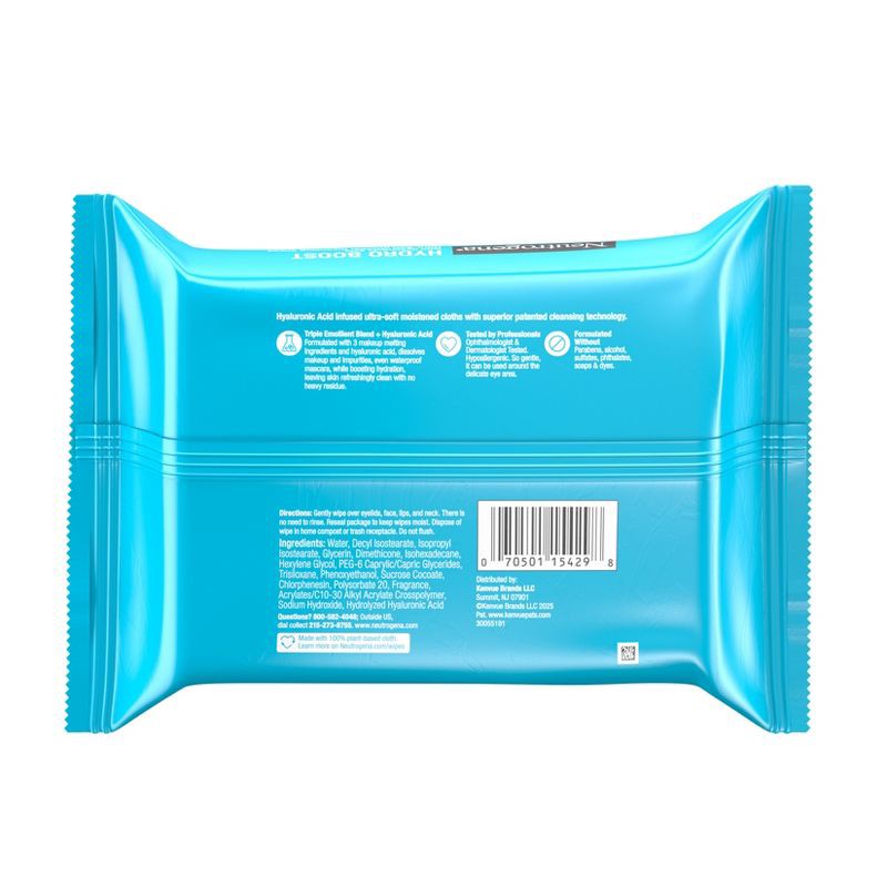 slide 2 of 13, Neutrogena Hydro Boost Makeup Remover Wipes - Ultra Soft Micellar Facial Cleansing with Hyaluronic Acid - 25ct, 25 ct