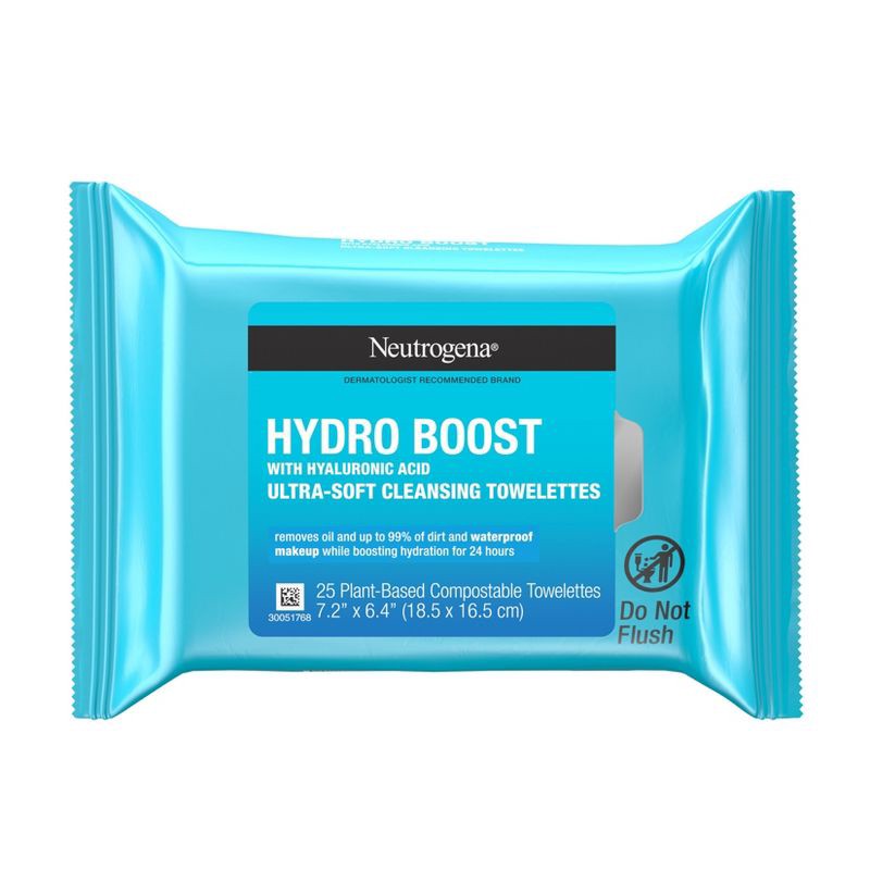slide 13 of 13, Neutrogena Hydro Boost Makeup Remover Wipes - Ultra Soft Micellar Facial Cleansing with Hyaluronic Acid - 25ct, 25 ct