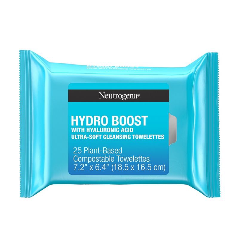 slide 1 of 10, Neutrogena Hydro Boost Face Cleansing Makeup Wipes with Hyaluronic Acid - 25ct, 25 ct