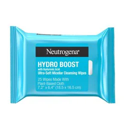 Neutrogena Hydro Boost Makeup Remover Wipes - Ultra Soft Micellar Facial Cleansing with Hyaluronic Acid - 25ct