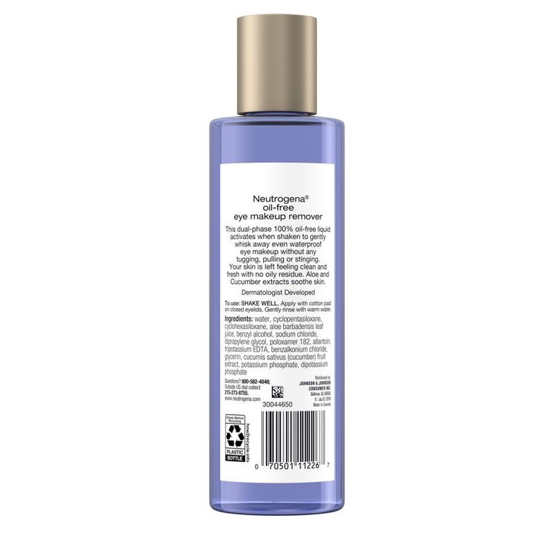 slide 6 of 6, Neutrogena Gentle Oil-Free Eye Makeup Remover & Cleanser for Sensitive Eyes - Scented - 8.0 fl oz., 8 fl oz