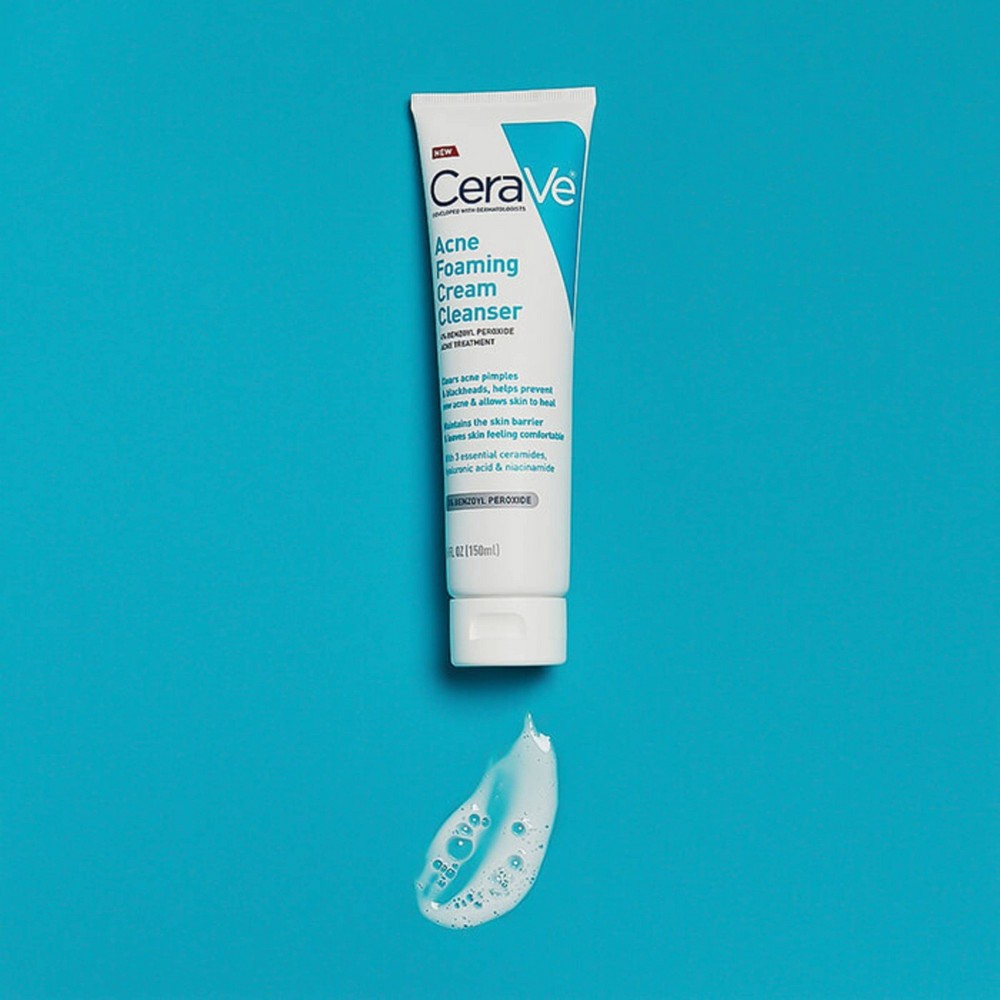 slide 9 of 12, CeraVe Acne Foaming Cream Cleanser, 5 oz