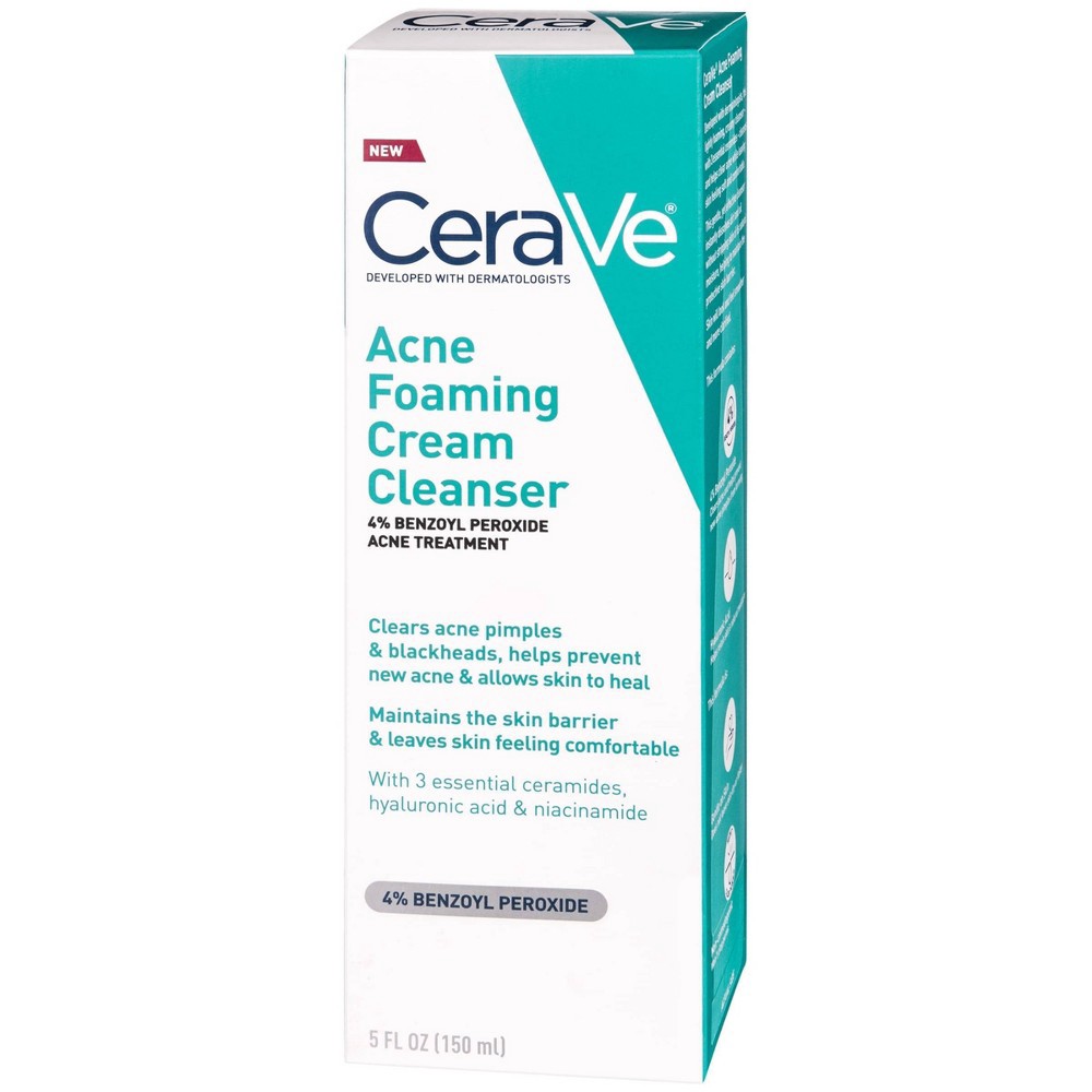 slide 8 of 12, CeraVe Acne Foaming Cream Cleanser, 5 oz
