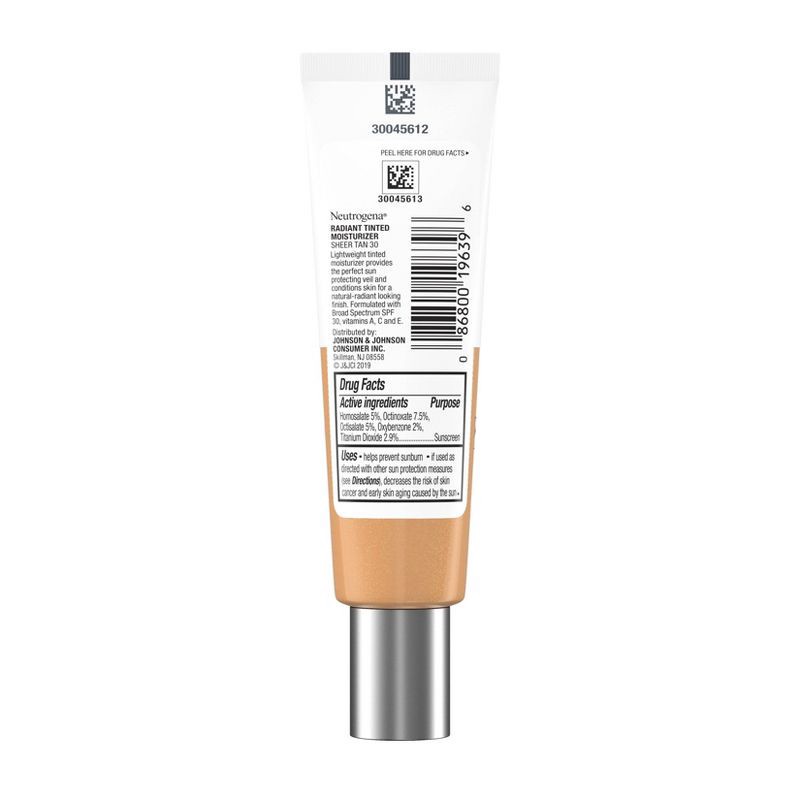 slide 7 of 7, Neutrogena Healthy Skin Radiant Tinted Facial Lightweight Moisturizer with Vitamins A, C, & E, SPF 30 - Sheer Tan 30 - 1.1 fl oz, 1.1 fl oz