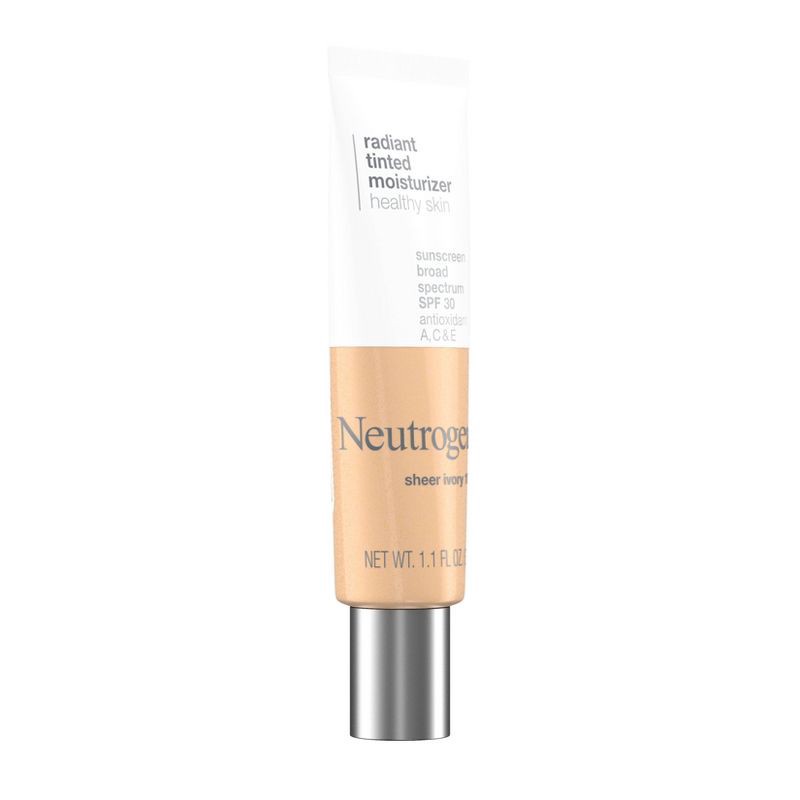 slide 3 of 6, Neutrogena Healthy Skin Radiant Tinted Facial Lightweight Moisturizer with Vitamins A, C, & E, SPF 25 - Sheer Fair 20 - 1.1 fl oz, 1.10 fl oz