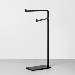 Hearth & Hand with Magnolia Metal Hand Towel Stand Matte Black - Hearth & Hand™ with Magnolia: Compact Bathroom Organizer