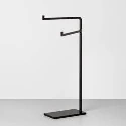 Hearth & Hand with Magnolia Metal Hand Towel Stand Matte Black - Hearth & Hand™ with Magnolia: Compact Bathroom Organizer