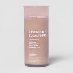 Tinted Glass Lavender + Eucalyptus Jar Candle Light Pink 10.5oz - Threshold™: Refreshing Aroma, Home Ambience