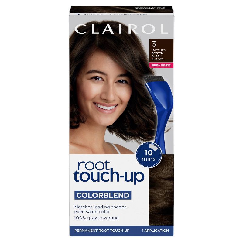 slide 1 of 9, Clairol Root Touch-Up Permanent Hair Color - 3 Brown Black - 1 Kit, 1 ct