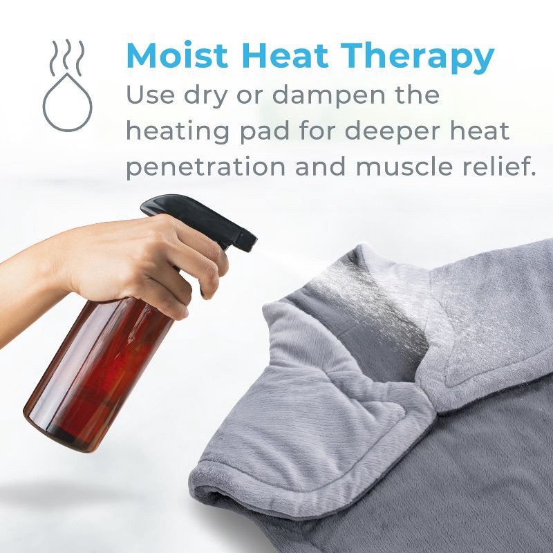 slide 6 of 10, Pure Enrichment PureRelief XL Extra-Long Back and Neck Heating Pad - 29" x 24" - Gray, 1 ct