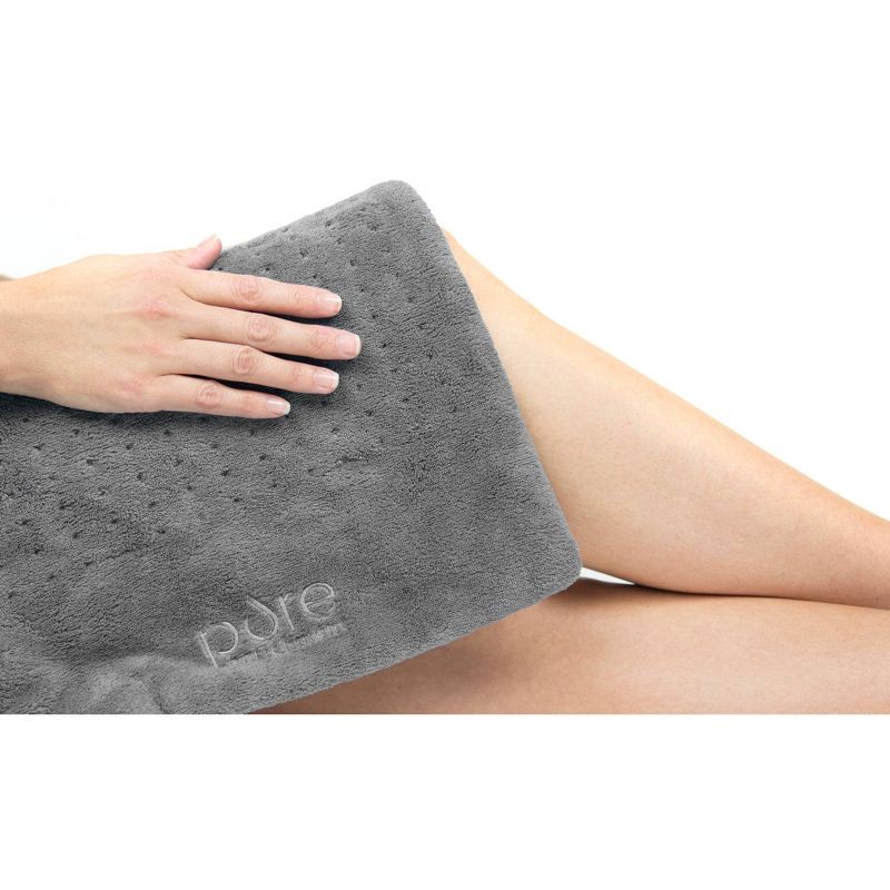 slide 2 of 7, Pure Enrichment PureRelief with 4 Heat Settings and 2hr Auto Shut-off Deluxe Heating Pad - 12"x24" - Gray, 1 ct