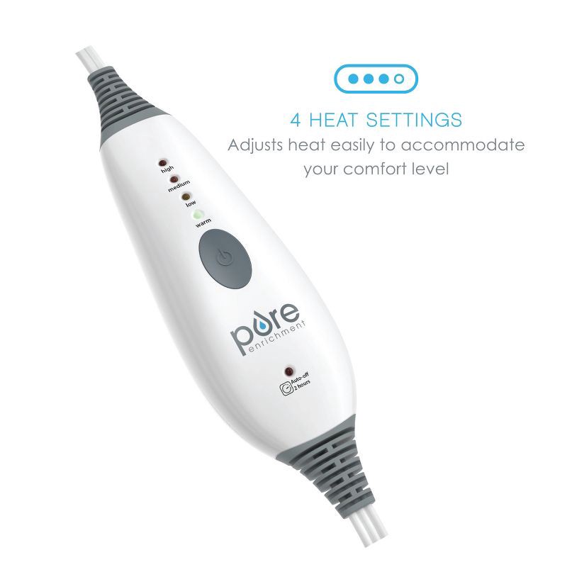slide 4 of 8, Pure Enrichment PureRelief with 4 Heat Settings and 2hr Auto Shut-off Deluxe Heating Pad - 12" x 24" - Gray, 1 ct