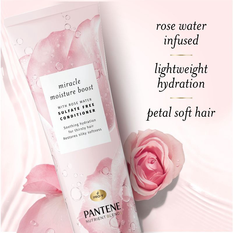 slide 6 of 9, Pantene Nutrient Blends Sulfate Free Miracle Moisture Rose Water Conditioner - 8.0 fl oz, 8 fl oz