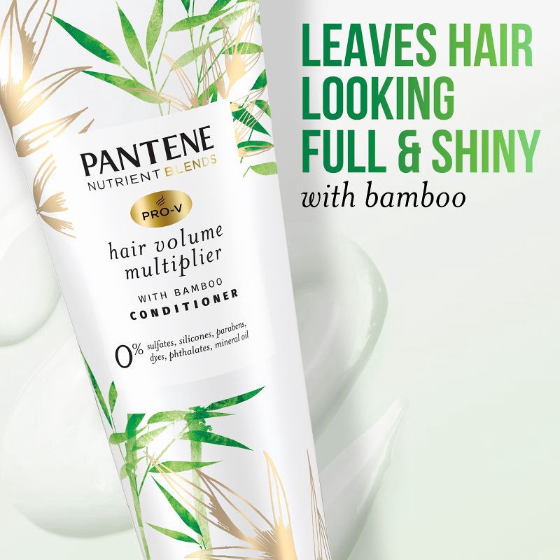slide 3 of 9, Pantene Nutrient Blends Silicone Free Bamboo Conditioner, Volume Multiplier for Fine Thin Hair - 8.0 fl oz, 8 fl oz