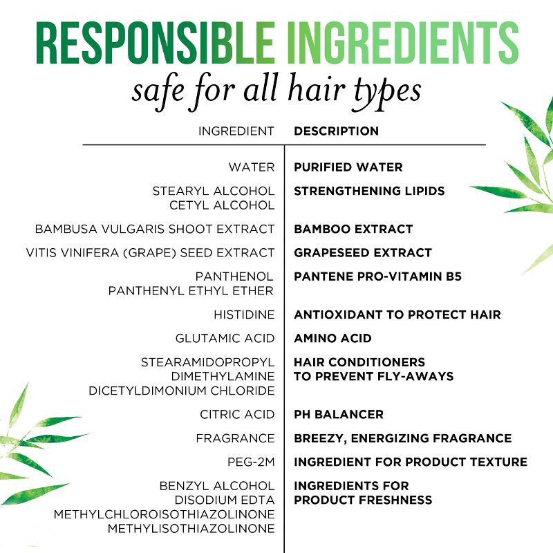 slide 5 of 9, Pantene Nutrient Blends Silicone Free Bamboo Conditioner, Volume Multiplier for Fine Thin Hair - 8.0 fl oz, 8 fl oz