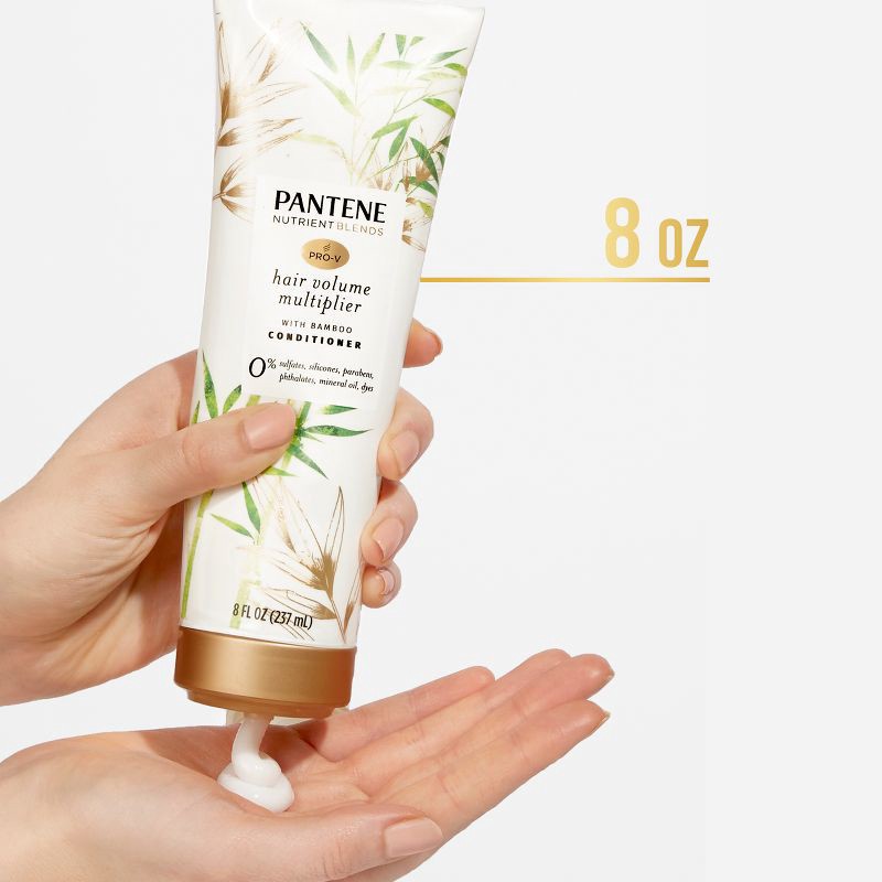 slide 6 of 9, Pantene Nutrient Blends Silicone Free Bamboo Conditioner, Volume Multiplier for Fine Thin Hair - 8.0 fl oz, 8 fl oz