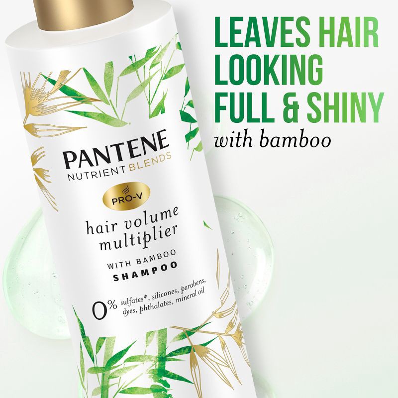 slide 3 of 9, Pantene Nutrient Blends Silicone Free Bamboo Shampoo, Volume Multiplier for Fine Thin Hair - 9.6 fl oz, 9.6 fl oz