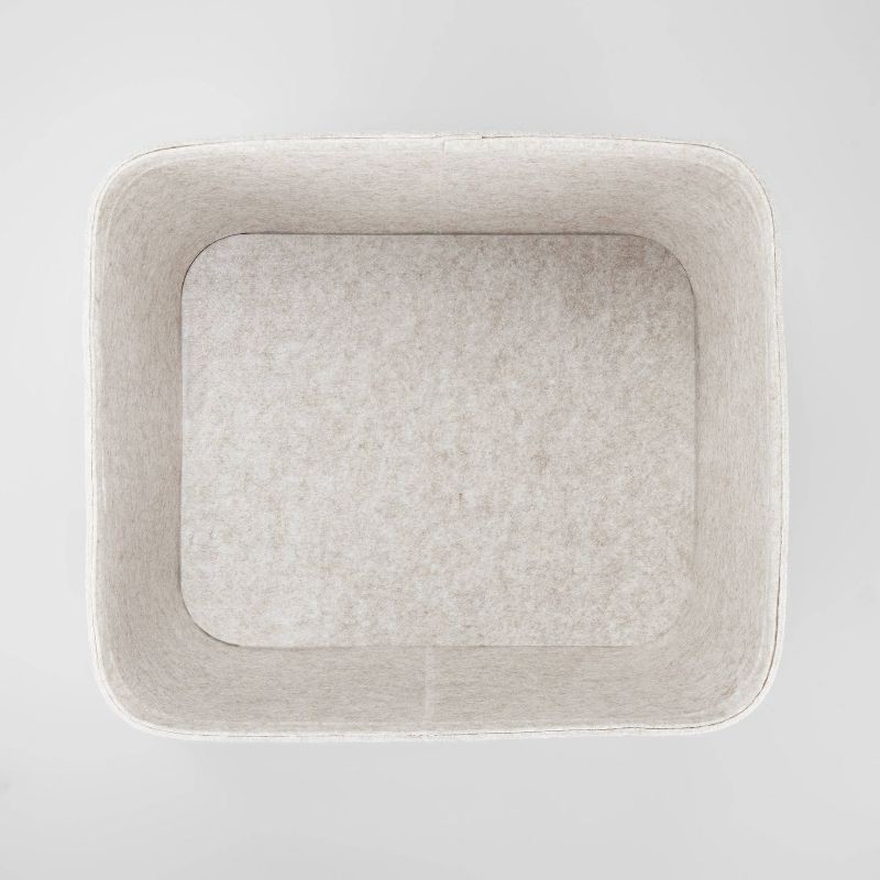 slide 3 of 5, 10.5" x 14" Medium Felt Basket with Stitching Oatmeal - Brightroom™: Modern Storage Bin, Cut-Out Handles, Universal Placement, 1 ct