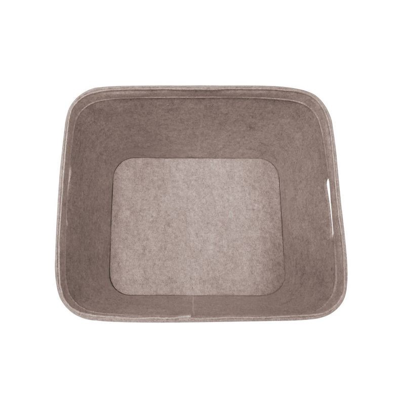 slide 5 of 5, 10.5" x 14" Medium Felt Basket with Stitching Oatmeal - Brightroom™: Modern Storage Bin, Cut-Out Handles, Universal Placement, 1 ct
