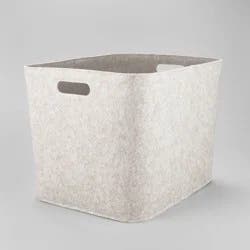 14" x 15" Large Felt Basket with Stitching Oatmeal - Brightroom™: Modern Storage Bin with Cut-Out Handles