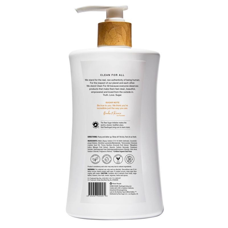slide 2 of 9, Raw Sugar Simply Body Wash - Raw Coconut + Mango - 40 fl oz, 40 fl oz