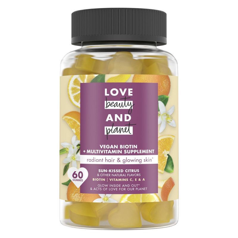 slide 4 of 7, Love Beauty and Planet Multi-Benefit Vitamins Dietary Vegan Supplement - Citrus Crush – 60ct, 60 ct