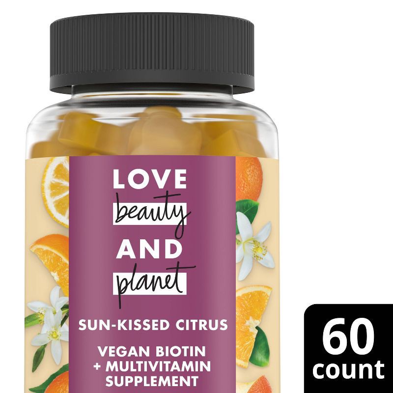 slide 1 of 7, Love Beauty and Planet Multi-Benefit Vitamins Dietary Vegan Supplement - Citrus Crush – 60ct, 60 ct