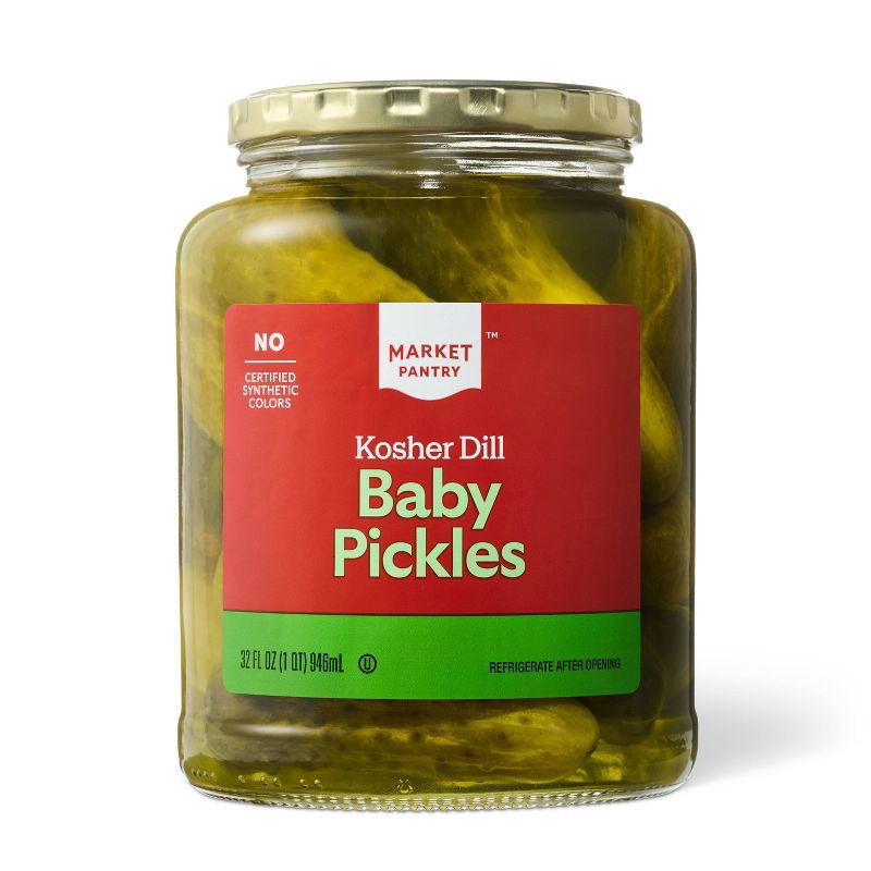 slide 1 of 3, Kosher Dill Baby Pickles - 32oz - Market Pantry™, 32 oz