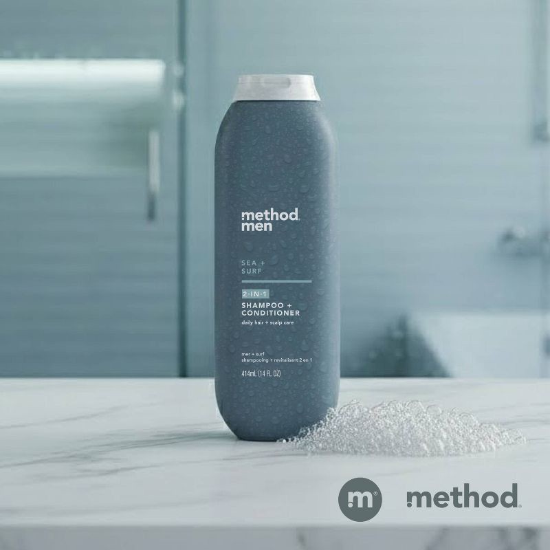 slide 8 of 9, Method Men 2-in-1 Shampoo and Conditioner Sea + Surf - 14 fl oz, 14 fl oz