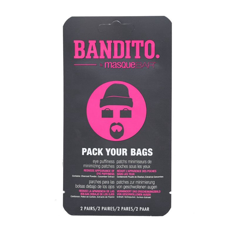 slide 1 of 4, Masque Bar Bandito Pack Your Bags Eye Puffiness Minimizing Patches - 2ct, 2 ct