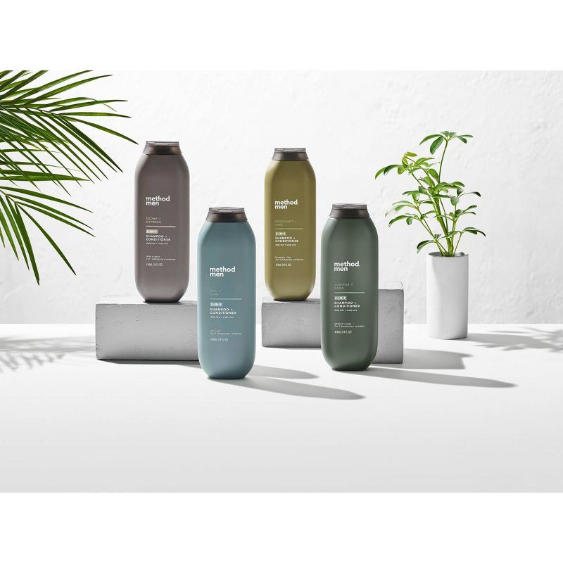 slide 4 of 6, Method Men 2-in-1 Shampoo and Conditioner Juniper + Sage - 14 fl oz, 14 fl oz