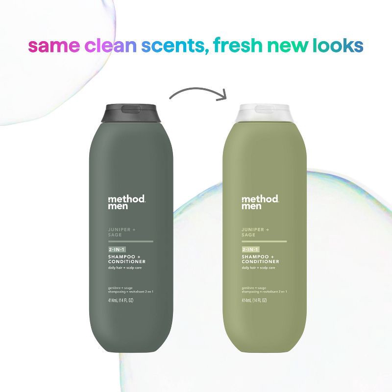 slide 5 of 6, Method Men 2-in-1 Shampoo and Conditioner Juniper + Sage - 14 fl oz, 14 fl oz