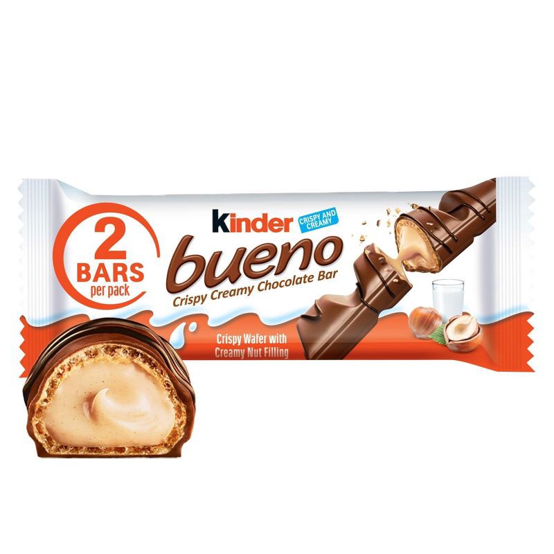 slide 1 of 10, Kinder Bueno Hazelnut Chocolate Candy - 1.5oz, 1.5 oz