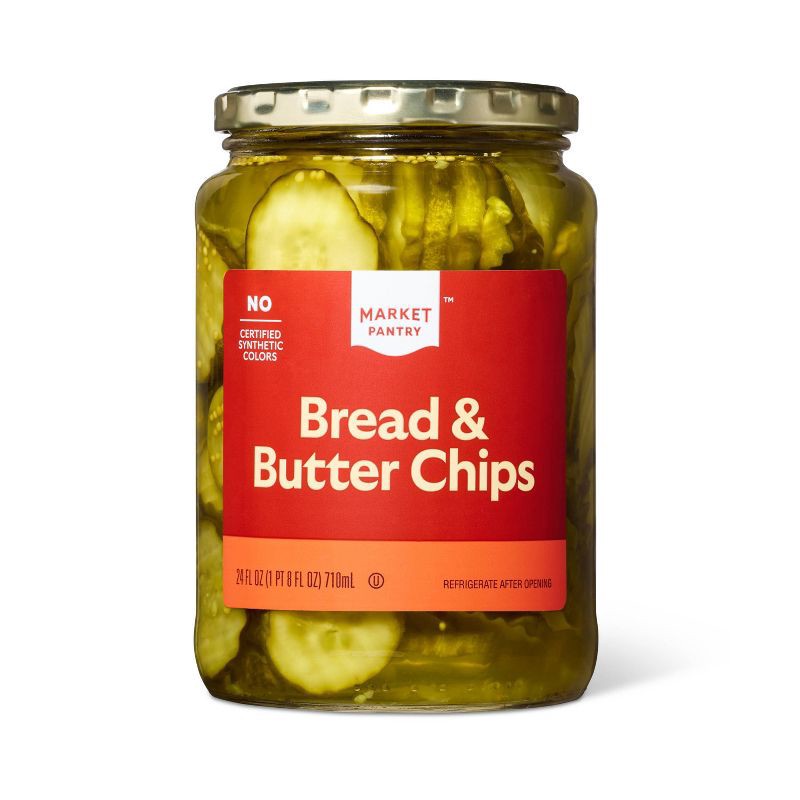 slide 1 of 3, Bread and Butter Chips - 24oz - Market Pantry™, 24 oz