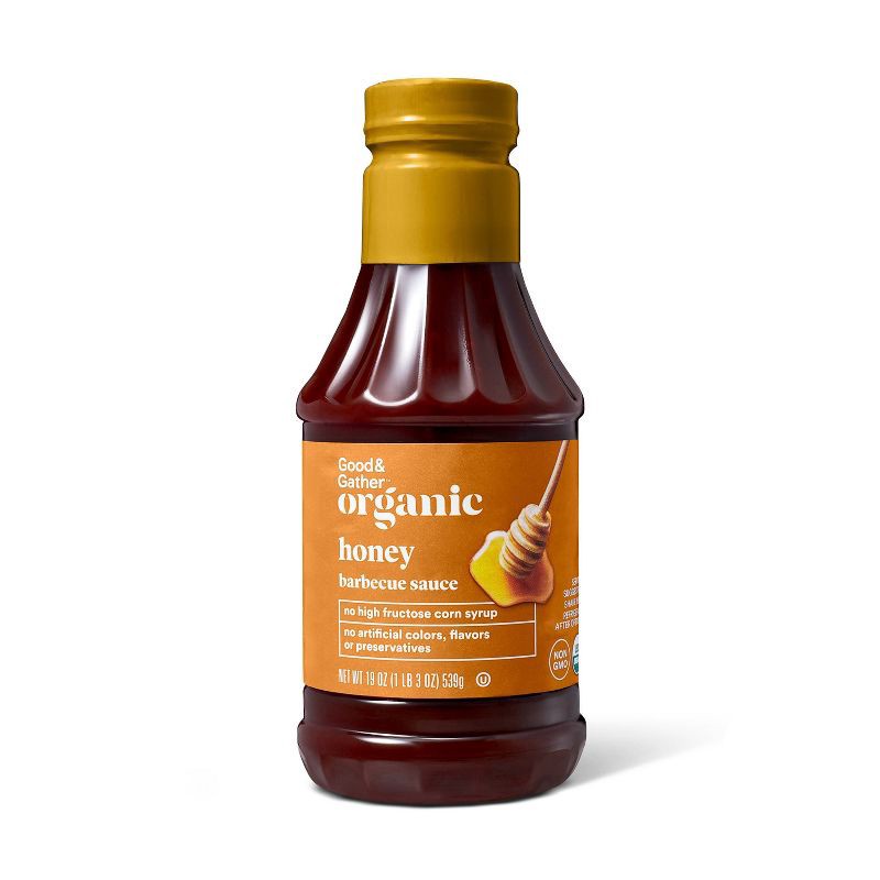 slide 1 of 3, Organic Honey BBQ Sauce - 19oz - Good & Gather™, 19 oz