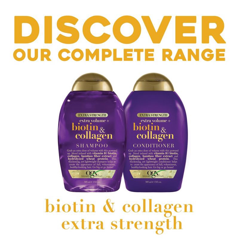 slide 8 of 9, OGX Biotin & Collagen Extra Strength Volumizing Shampoo for Fine Hair - 13 fl oz, 13 fl oz