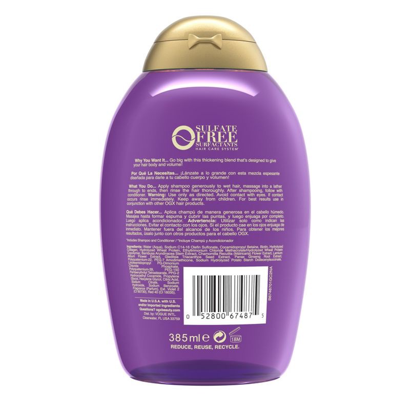 slide 9 of 9, OGX Biotin & Collagen Extra Strength Volumizing Shampoo for Fine Hair - 13 fl oz, 13 fl oz