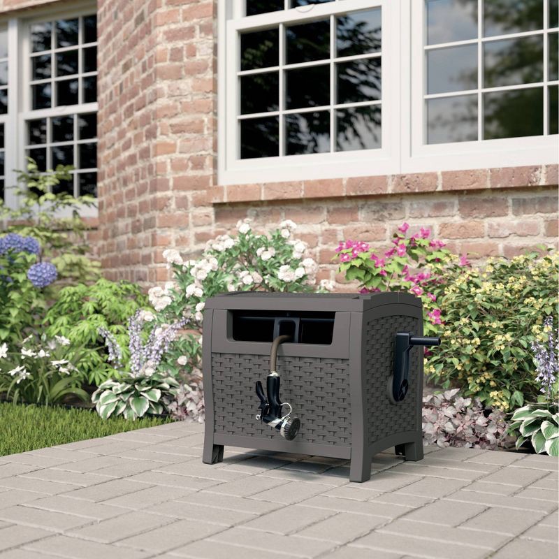 slide 2 of 4, Suncast 175' Hose Hideaway - Stoney Gray: Durable Resin, Weather-Resistant, No Assembly Required, 1 ct