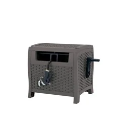 Suncast 175' Hose Hideaway - Stoney Gray: Durable Resin, Weather-Resistant, No Assembly Required