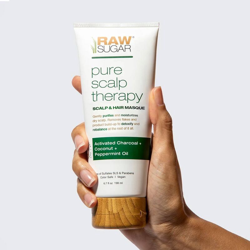 slide 7 of 7, Raw Sugar Pure Scalp Therapy Treatment - Coconut + Peppermint Oil - 6.7 fl oz, 6.7 fl oz