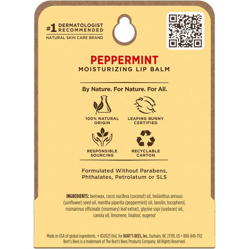 slide 9 of 9, Burt's Bees Holiday Limited Edition Stocking Stuffer Moisturizing Lip Balm - Peppermint - 0.15oz, 0.15 oz