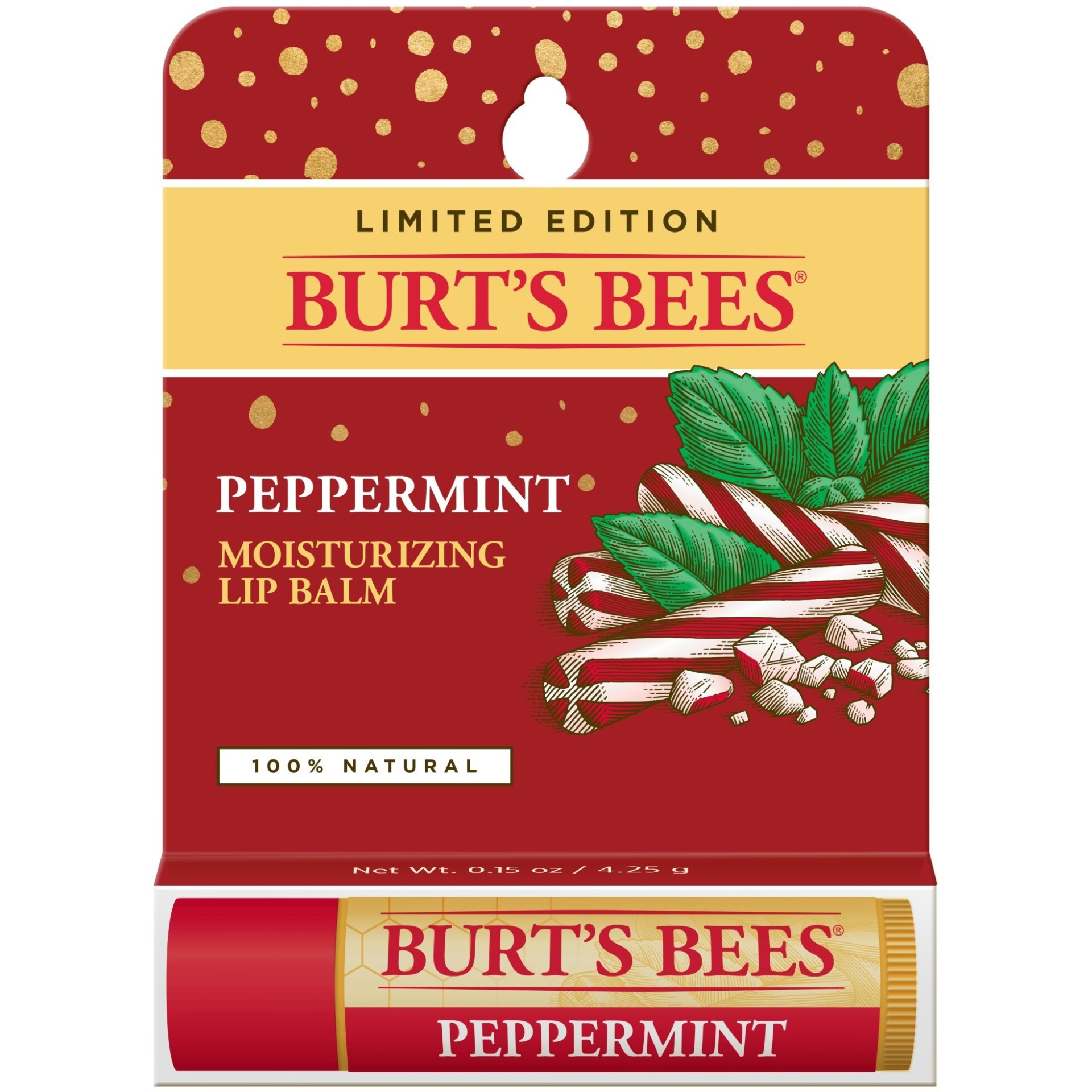 slide 1 of 5, Burt's Bees Moisturizing Lip Balm - Peppermint - 0.15oz, 0.15 oz