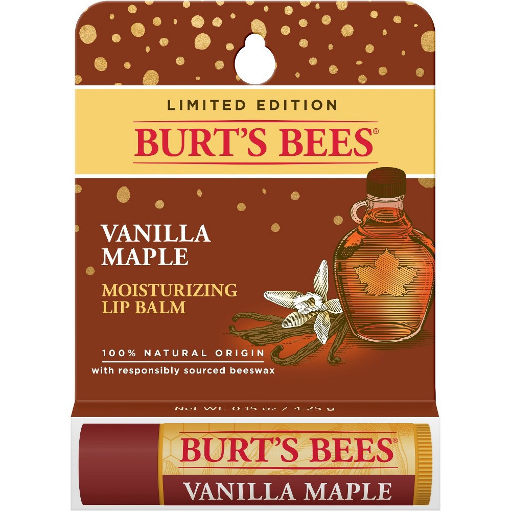 slide 4 of 8, Burt's Bees Moisturizing Lip Balm - Vanilla Maple - 0.15oz, 0.15 oz