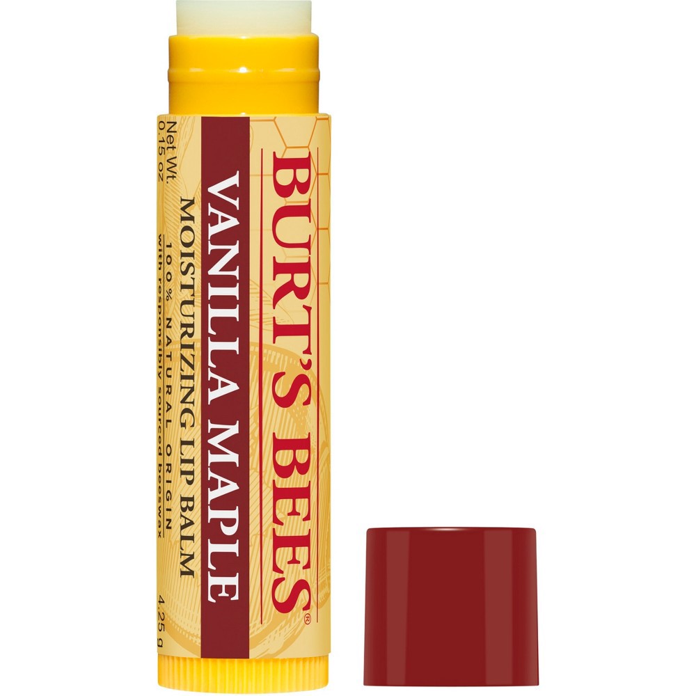 slide 3 of 8, Burt's Bees Moisturizing Lip Balm - Vanilla Maple - 0.15oz, 0.15 oz