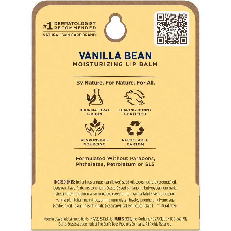 slide 10 of 10, Burt's Bees Holiday Limited Edition Stocking Stuffer Moisturizing Lip Balm - Vanilla Bean - 0.15oz, 0.15 oz