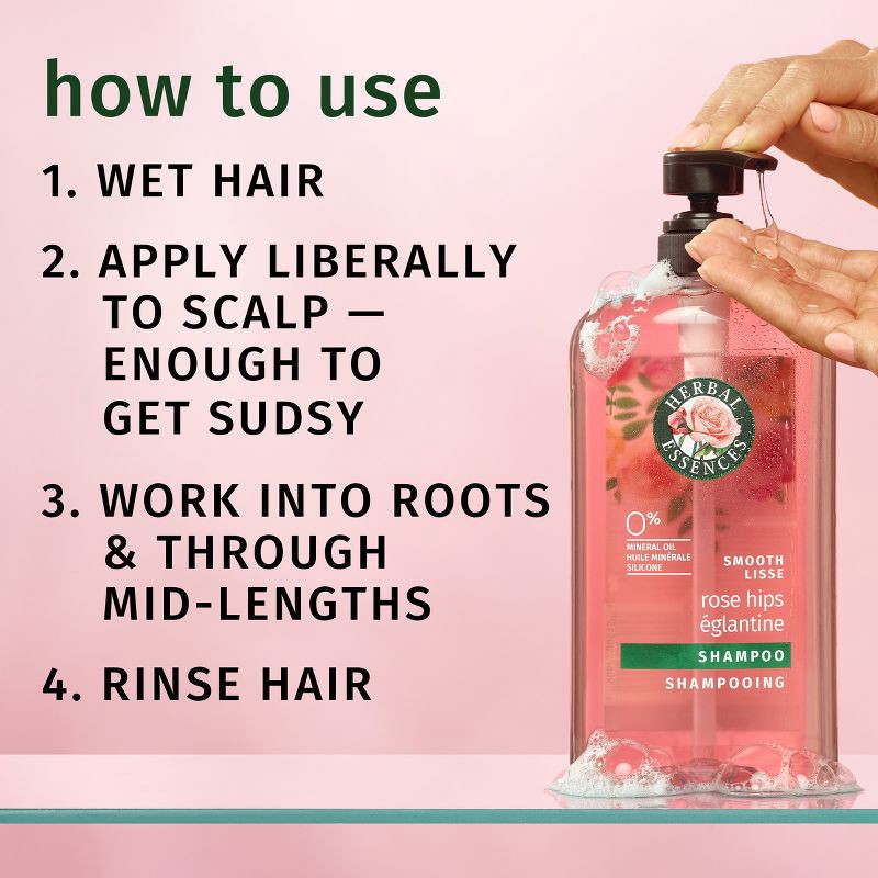 slide 8 of 10, Herbal Essences Smooth Shampoo with Rose Hips & Jojoba Extracts - 29.2 fl oz, 29.2 fl oz