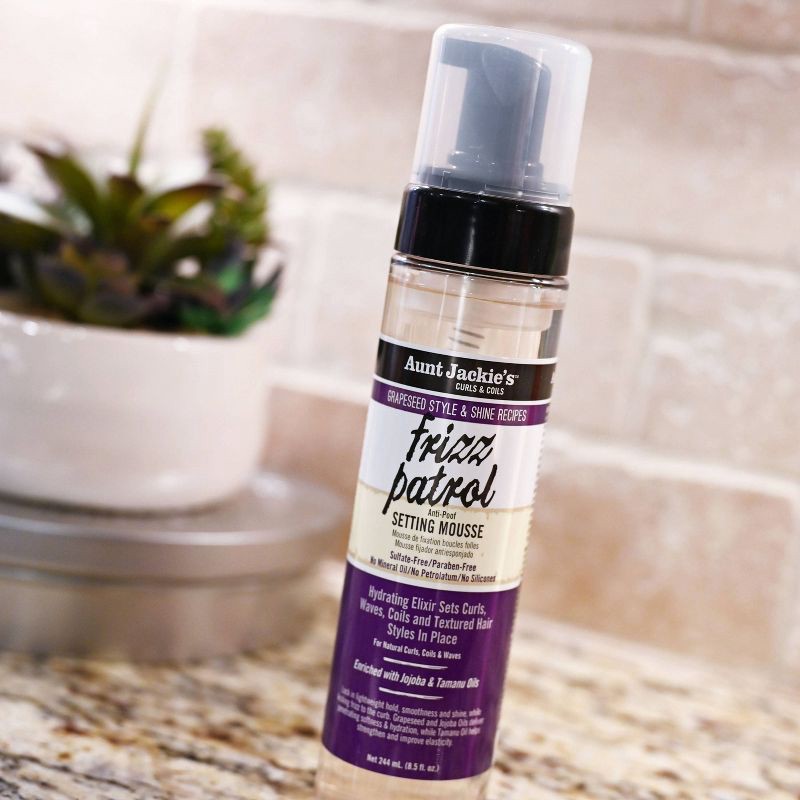 slide 8 of 9, Aunt Jackie's Grape Seed Frizz Patrol Setting Mousse - 8.5 fl oz, 8.5 fl oz