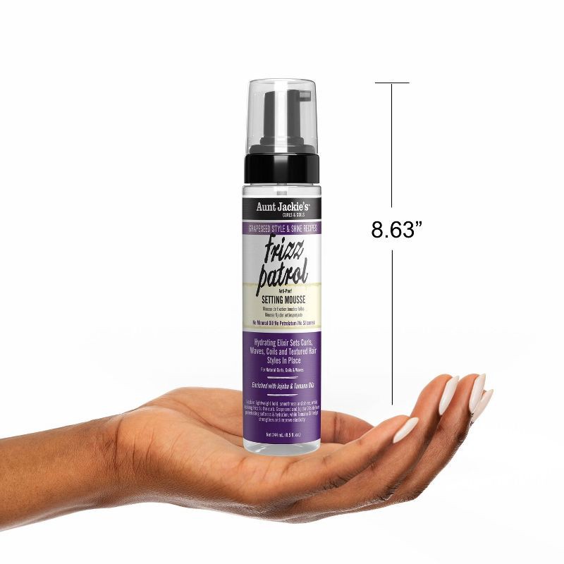 slide 9 of 9, Aunt Jackie's Grape Seed Frizz Patrol Setting Mousse - 8.5 fl oz, 8.5 fl oz