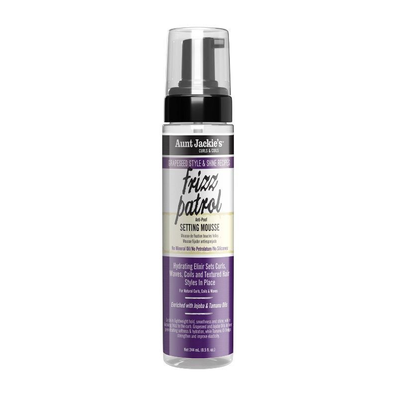 slide 1 of 9, Aunt Jackie's Grape Seed Frizz Patrol Setting Mousse - 8.5 fl oz, 8.5 fl oz